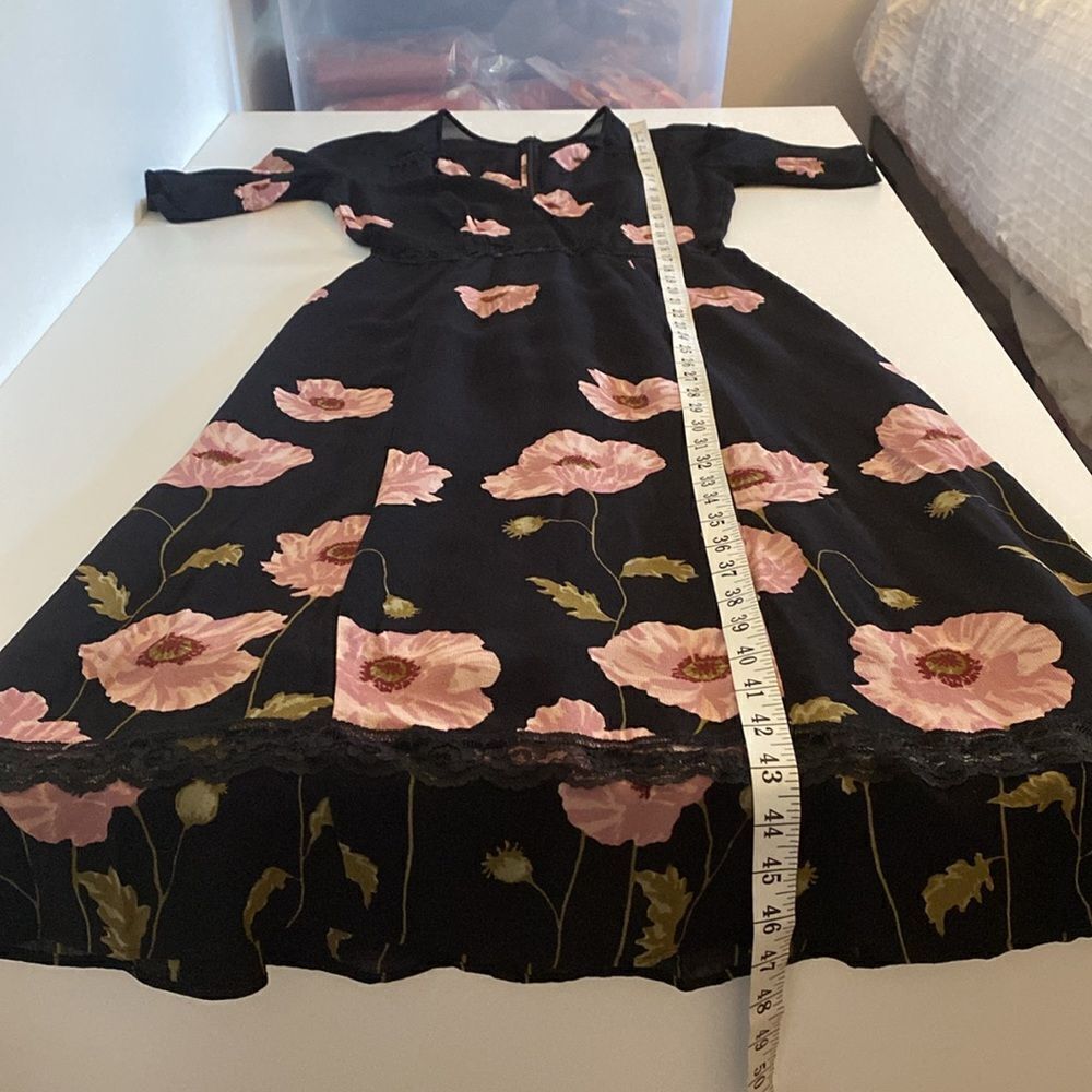 Reformation Black and Pink Floral Alina Dress Size 4 - Picture 15 of 15